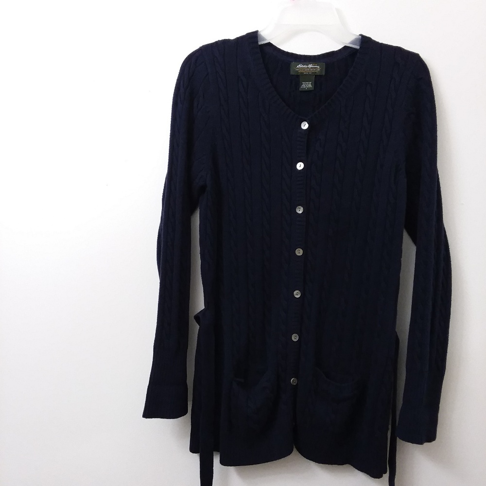 Eddie Bauer Cable Knit Cardigan w/ Belt